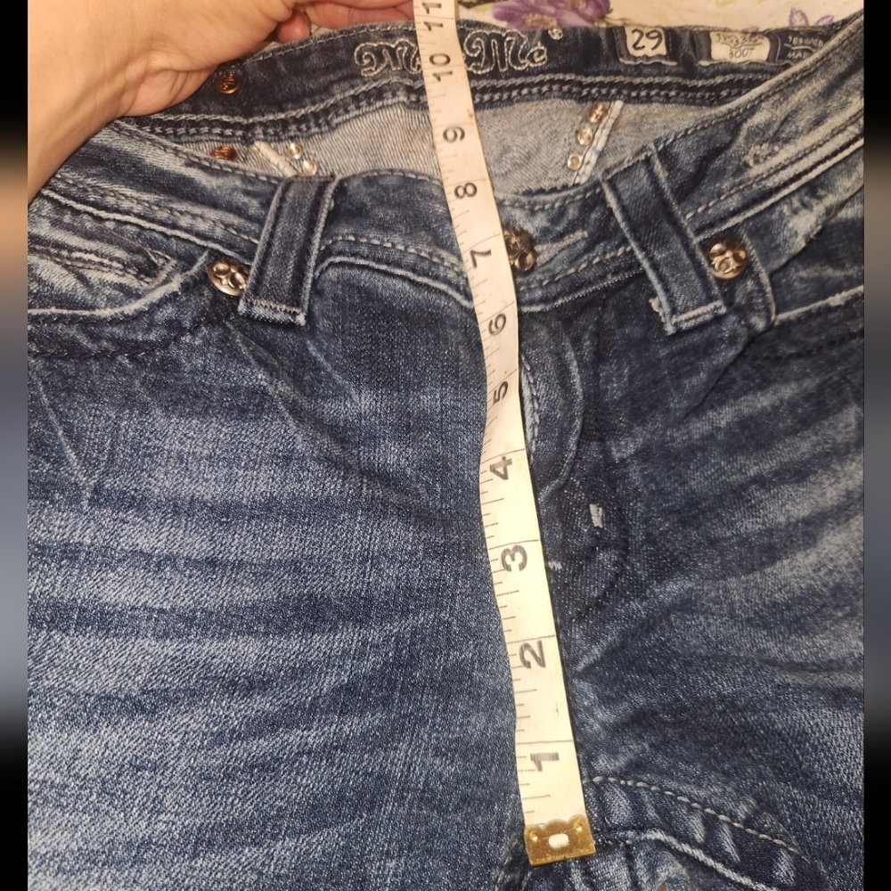 Miss Me Women's Blue Denim Jeans with Embellished Wing Back Pockets - Picture 5 of 5